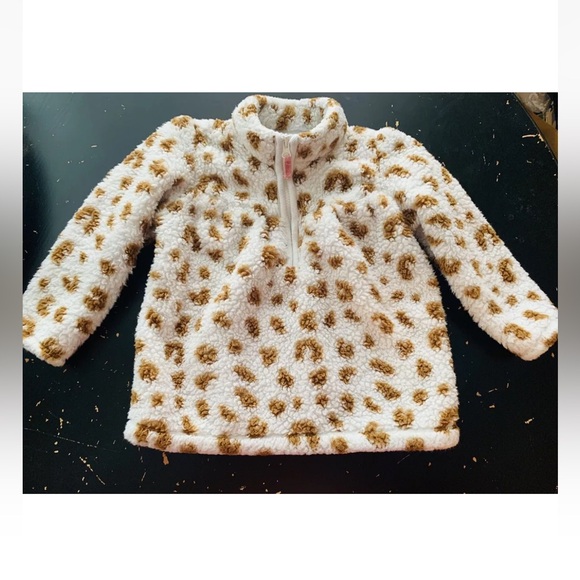 Carters Baby Girl Sherpa Fleece Pullover Sweater, Size 18 Months, White Brown - Picture 2 of 5